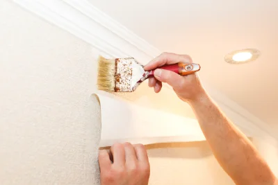 Pose de papier peint à Haut-du-Them-Château-Lambert — revêtements muraux et toiles de verre